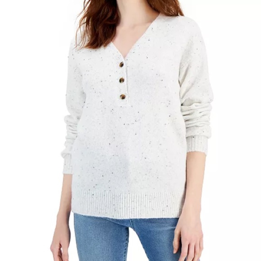Style & Co. Gray V-Neck Women's sweater - Picture 2 of 8
